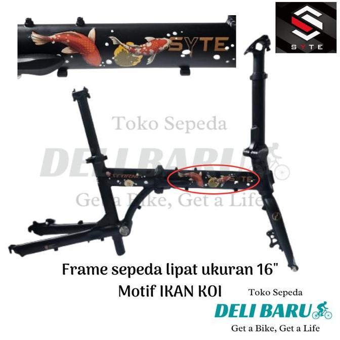 Syte Frame Sepeda Lipat Ukuran 16" Motif Ikan Koi Special Edition Batangan Sepeda 16 Murni 16 Plus B