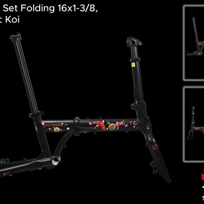 Frame Batangan Set Syte Koi Sepeda Lipat Ban 16 Bahan Alloy Discbrake