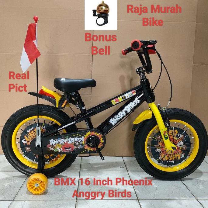 Sepeda Anak Bmx Phoenix 16 Inch Anggry Birds Ban Jumbo Musik Lampu Sepeda Anak Laki Laki Bmx 16 Inch