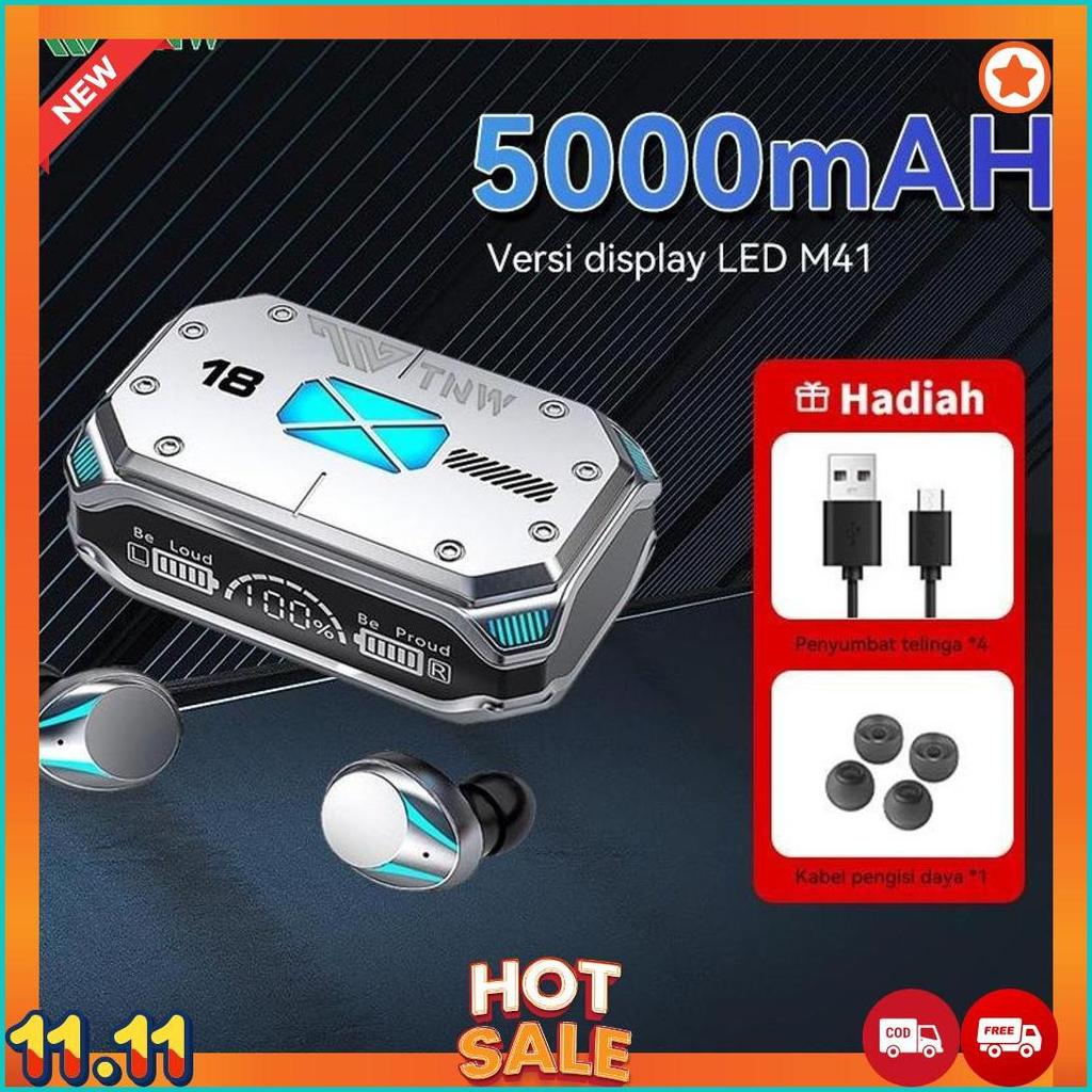 TNW M41 HEADSET BLUETOOTH EARBUDS TWS GAMING HEADPHONES NOISE CANCELLING EARPHONES WITH 5000MAH POWE