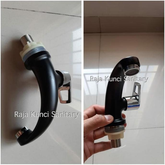 Kran Wastafel Hitam/Kran Tembok Hitam/Kran Dinding Hitam -Dingin Best Seller