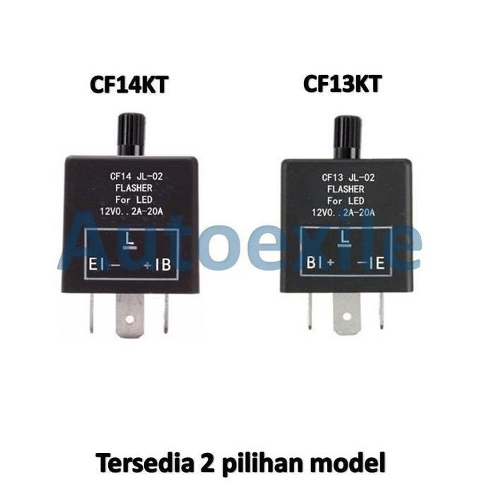Flasher Mobil LED 3Kaki CF13KT CF14KT Atur Kecepatan Kedip Lampu Sein Sen Sn Car Flaser Stel Cepat L