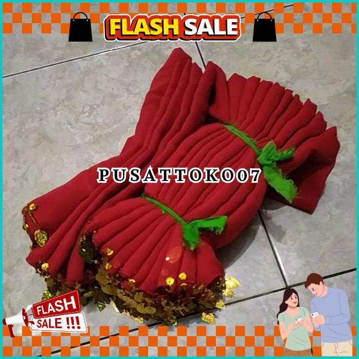 sampur selendang tari remo kerincing warna merah PROMO