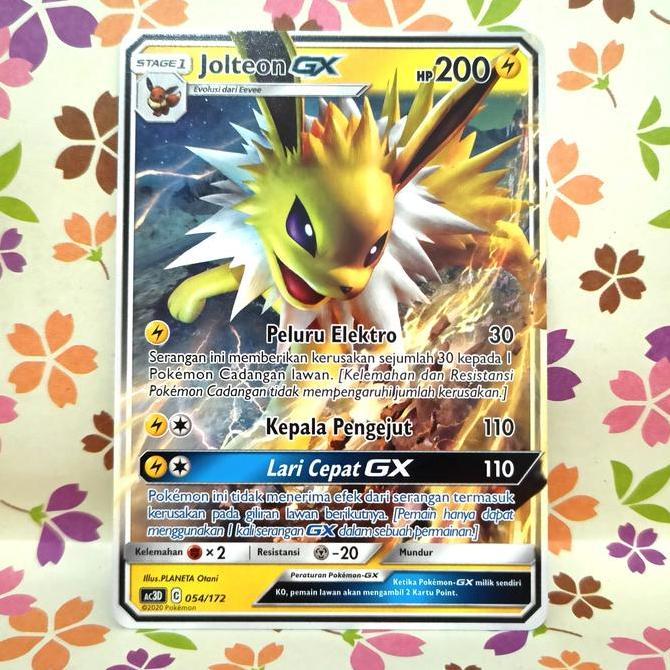 jolteon GX TD ac3D 054/172 pokemon tcg indonesia TERBARU