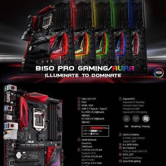 MOBO GAMING LGA 1151 4 SLOT RAM