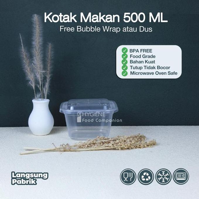 New- Thinwall Kotak Makan 500ml Plastik - Food Container Persegi 500ml