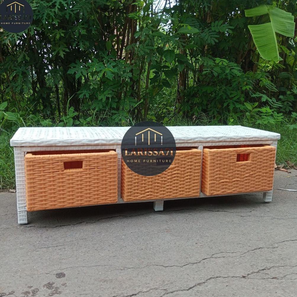 Meja Tv Minimalis Rotan Sintetis Lemari Plastik Rotan Sintetis 3 Laci