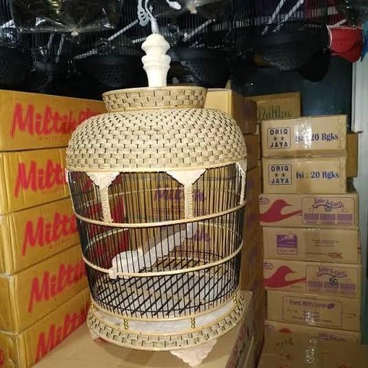 Kandang Burung Perkutut Rotan Model Rajut - Sangkar Burung Perkutut