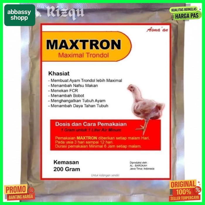 Original Maxtron ( Maximal Trondol Ayam Broiler ) - Suplemen Masa Pertumbuhan - Suplemen Dan Vitamin