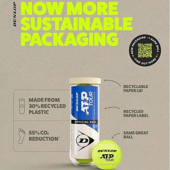 Bola Tenis DUNLOP ATP OFFICIAL BALL isi 3 / Bola Dunlop ATP isi 3