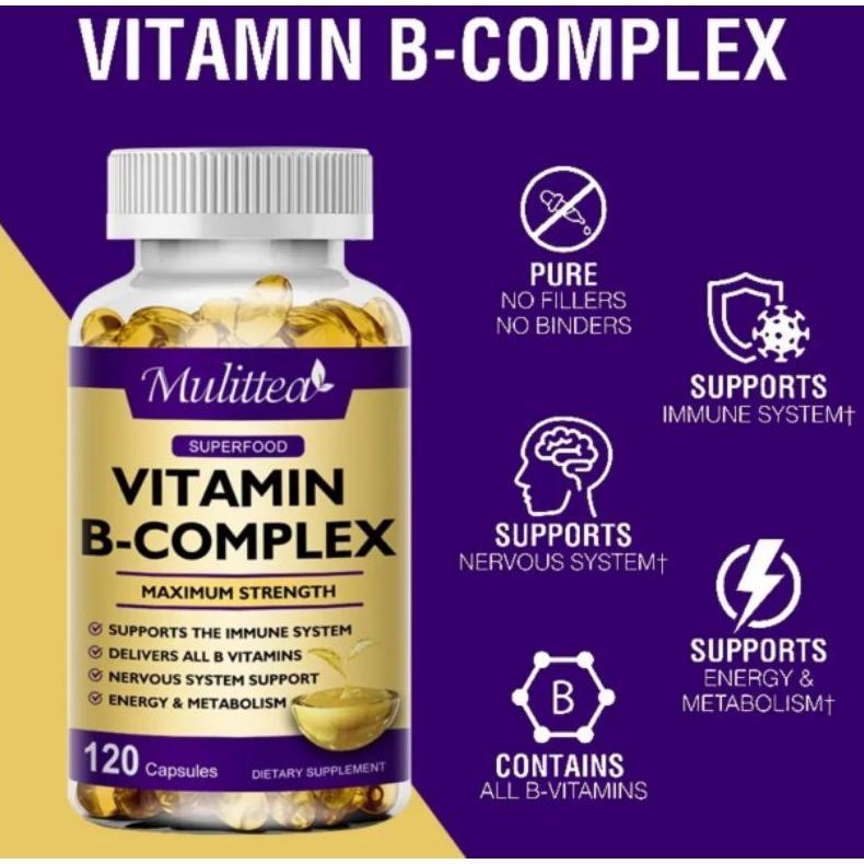 Mulittea Usa Vitamin B Complex 120 Kapsul B12 Biotin Original