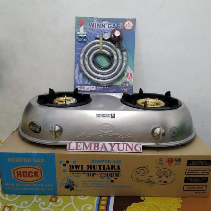 HOCK HP-220DM DWI MUTIARA Kompor Gas 2 Tungku (Selang Paket Winn Gas)