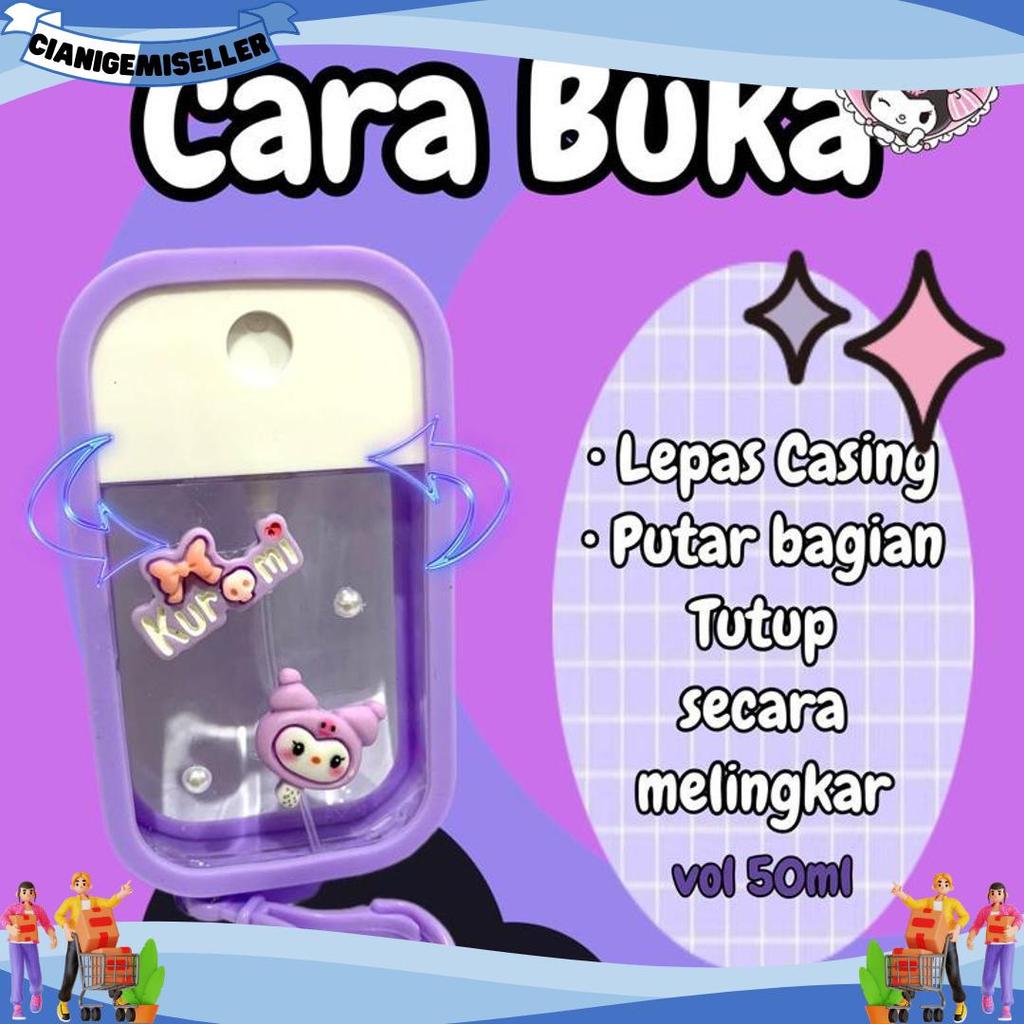 High Quality Botol Spray Hand Sanitizer Perfume Karakter Lucu Kuromi My Melody Cinnamoroll Hello Kit