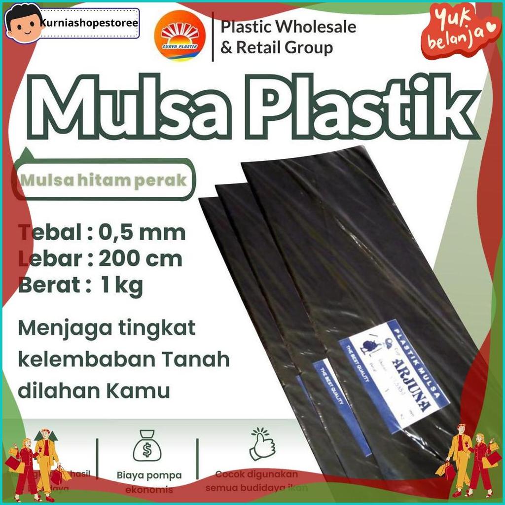 Top Seller Plastik Mulsa Hitam Perak 0,5X200 Kemasan 1Kg