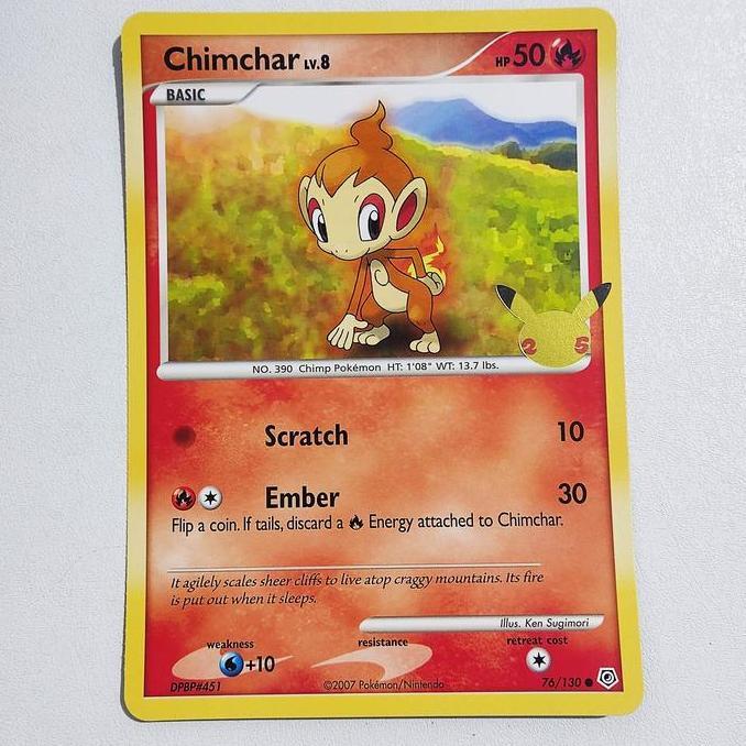 Chimchar 76/130 25th Anniversary Oversized Pokemon Card Jumbo HEMAT