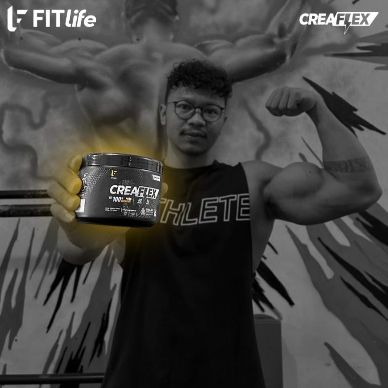 Fitlife Creaflex Creatine Monohydrate 300Gr - 60 Serving Suplemen Gym Kreatin Original