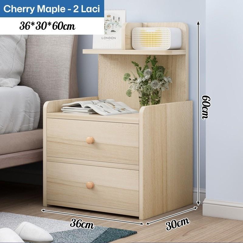 Meja Nakas Minimalis Modern Dengan Laci Meja Samping Tidur Aesthetic Meja Kamar Untuk Kamar Tidur