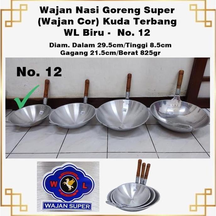 Wajan Nasi Goreng Cor Super Kuda Terbang WL Biru NO 12