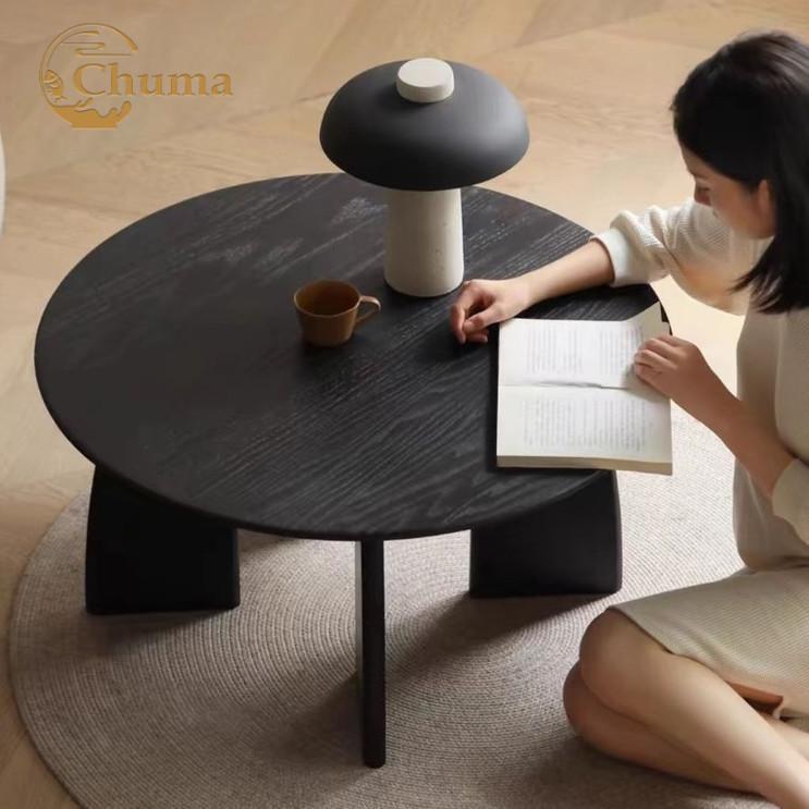 Meja Ruang Tamu D=70Cm/80Cm Minimalis Kayu Meja Tamu Meja Kopi Coffee Table Dining Table Meja Bulat 