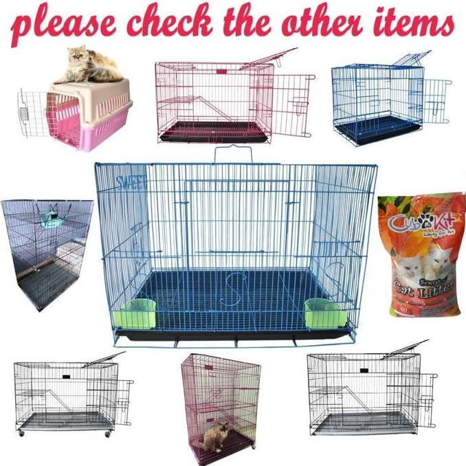 Kandang kucing kelinci musang ukuran L besi lipat