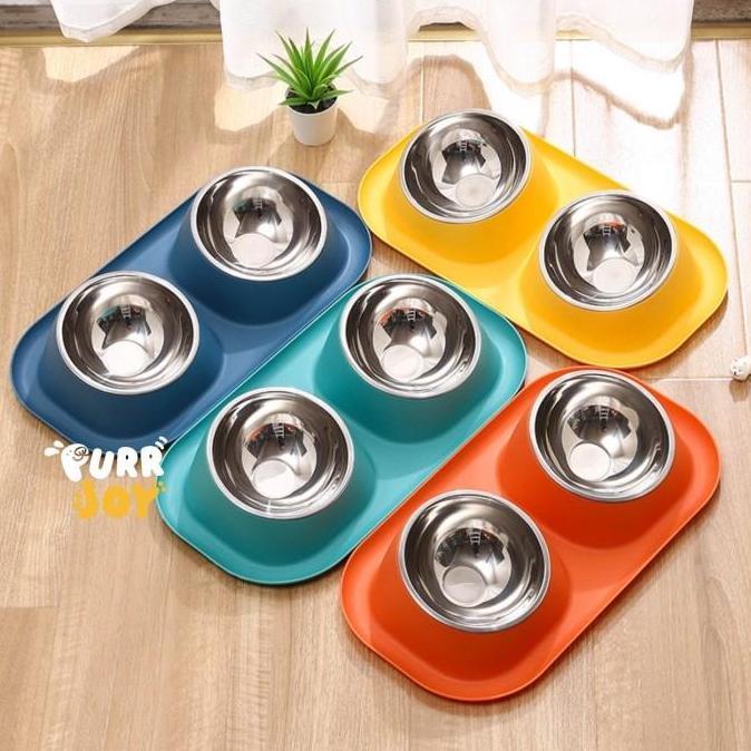 PURRJOY Mangkuk Tempat Makan Minum Anjing Kucing / Pet Double Bowl / Pet Single Bowl / Mangkuk Makan