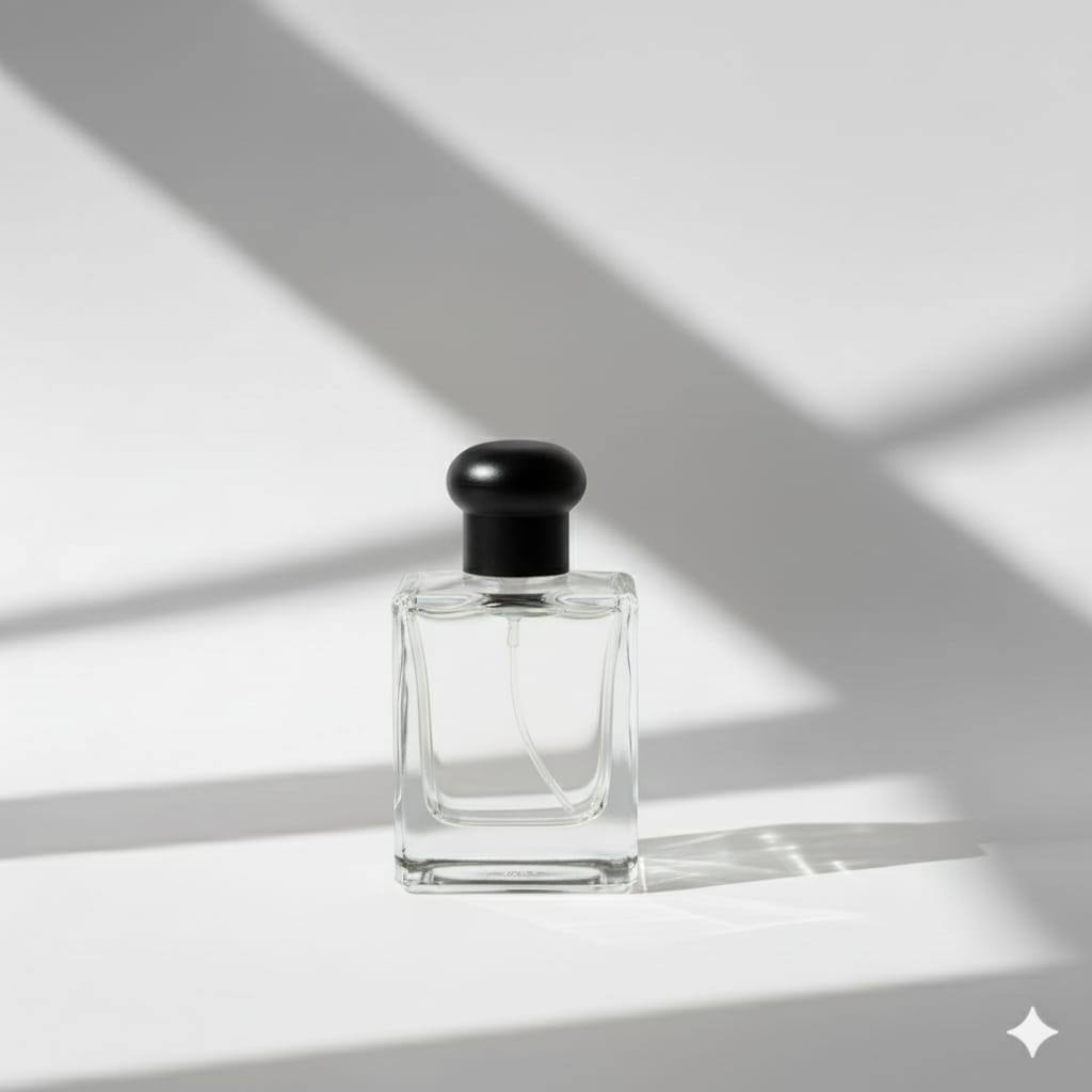 botol parfum jo malon petak kubus tutup hitam 50 ml spray semi press dipasang menggunakan alat botol