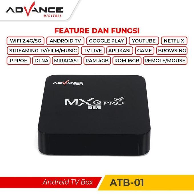 ADVANCE ATB-01 / ATB01 SET TOP BOX ANDROID TV BOX MXQ PRO 4K