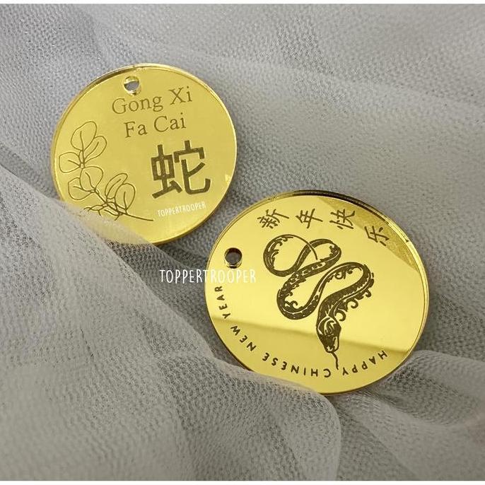 READY AKRILIK Mini Topper Kue Imlek| Tag Hampers Imlek| Hampers CNY