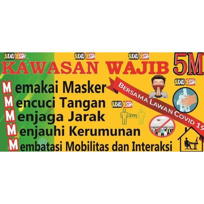 NEW BANNER / SPANDUK 5 M CEGAH COVID ORI