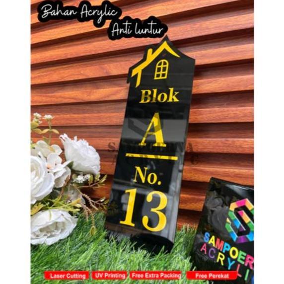 Nomor rumah papan nomor rumah acrylic minimalis modern