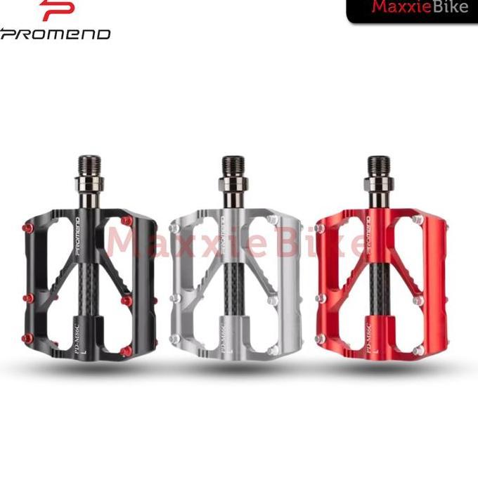 Promend R87C Pedal Sepeda Roadbike MTB 3 Sealed Bearing Ultralight Flat Wide Pedals Carbon Axis Tube