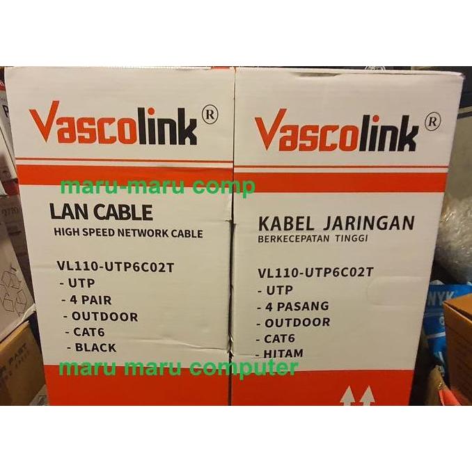kabel lan vascolink cat 6 outdoor original / asli 1 box (dus)