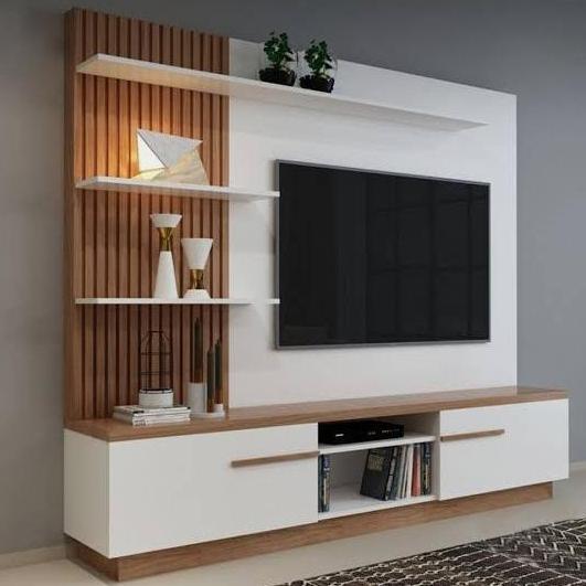 Terlaris Backdrop Tv Kisi-Kisi/ Backdrop Tv Minimalis/ Meja Tv Gantung/ Rak Tv