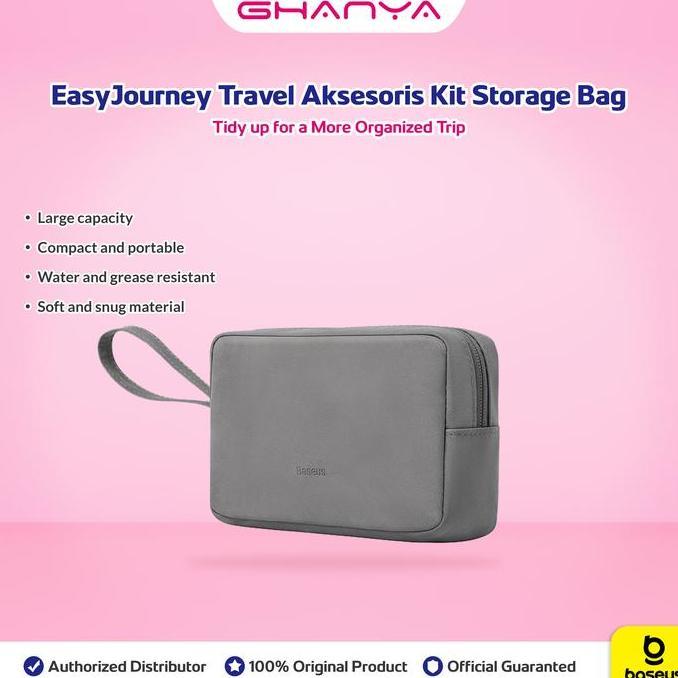 NEW BASEUS EASYJOURNEY TRAVEL AKSESORIS KIT STORAGE BAG POWERBANK KABEL CHARGER DOMPET HP TAS KECIL 
