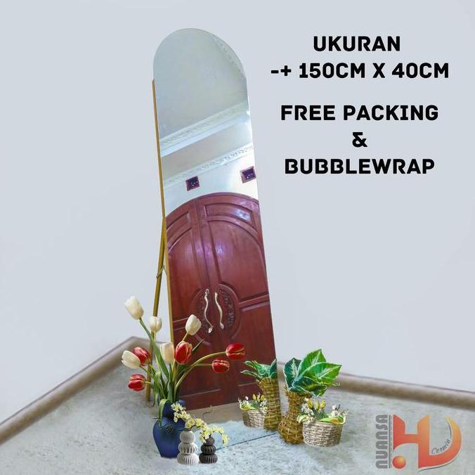 STANDING MIRROR FULL BODY OVAL UKURAN ( 150cm X 40cm ) - STANDING MIRROR - CERMIN BERDIRI CO