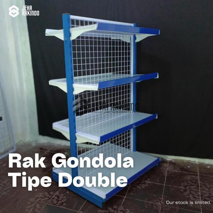 Terlaris Rak Gondola Besi Model Double/Dua Sisi - Jeha Rakindo