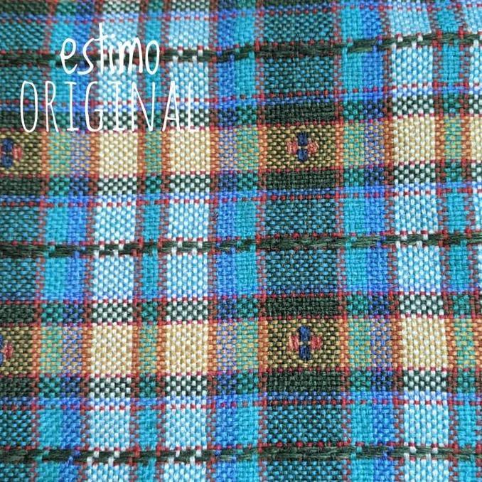 Kain Jok Mobil Bahan Fabric Tartan Kotak Biru cocok untuk mobil 90 an