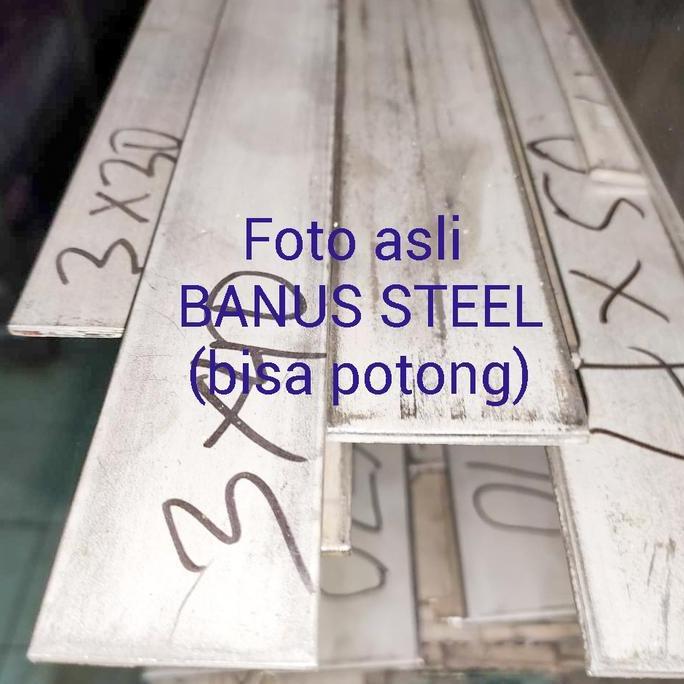 Strip stainless 304 tebal 5 mm x 25 mm x 1 meter plat strip stainless