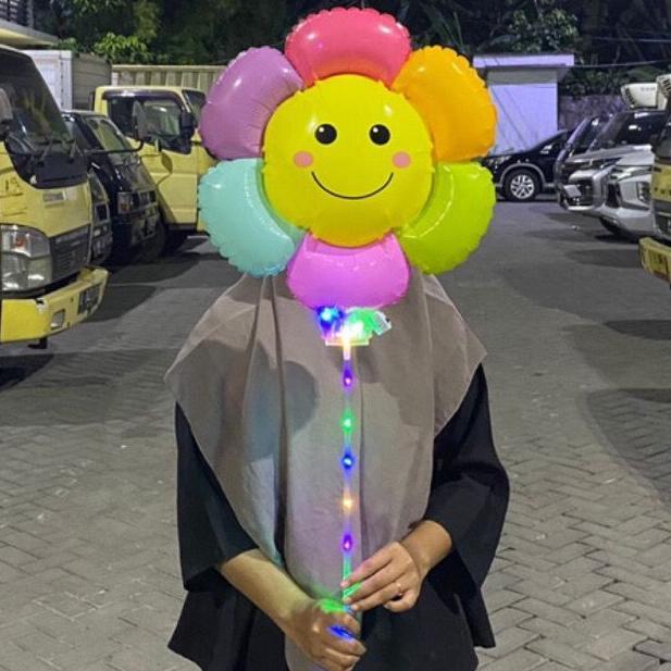 Balon Matahari Sunflower + Stick Cup Grosir Murah Baru