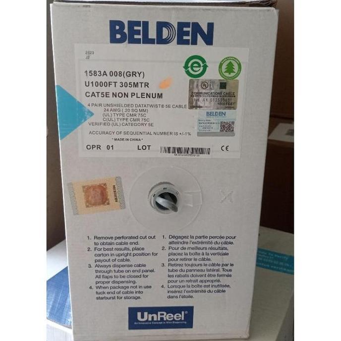 Kabel belden original usa utp cat5e panjang 305m
