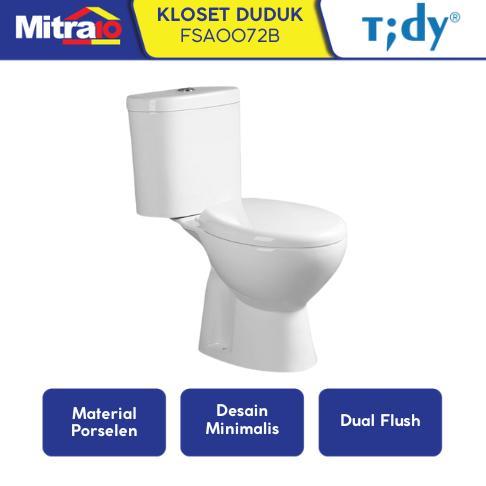 Kloset Duduk Tidy FSA0072B Two Piece 35x77cm Putih - Closet
