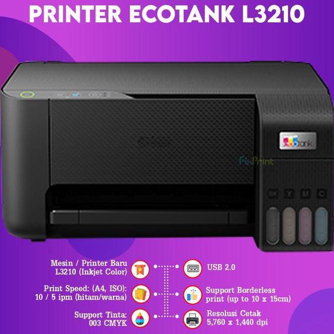 Printer Eco Tank L1211 L 1211 Black, Pengganti Epson L1110 L1210 Print Only A4 Bergaransi L3211
