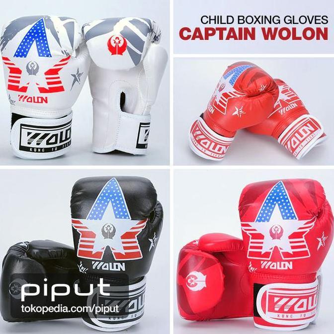 WOLON Taeki Gloves untuk Anak Boxing Sarung Tinju Kecil Full Glove MMA Promo Premium