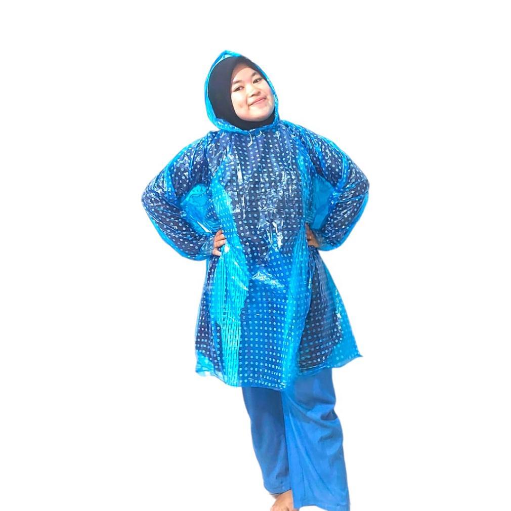 Jas Hujan Plastik Hdpe Ponco Motif Polkadot Wajib Miliki