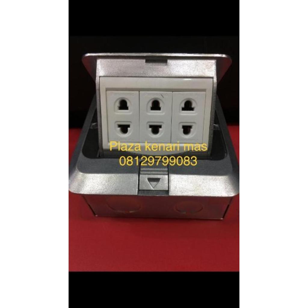 Promo Stop kontak lantai panasonic 3gang floor soket panasonic 3 gang stop k Diskon