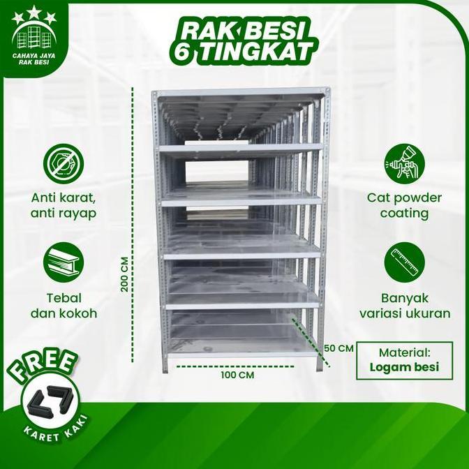 Terlaris Rak Besi 6 Susun 50X100X200