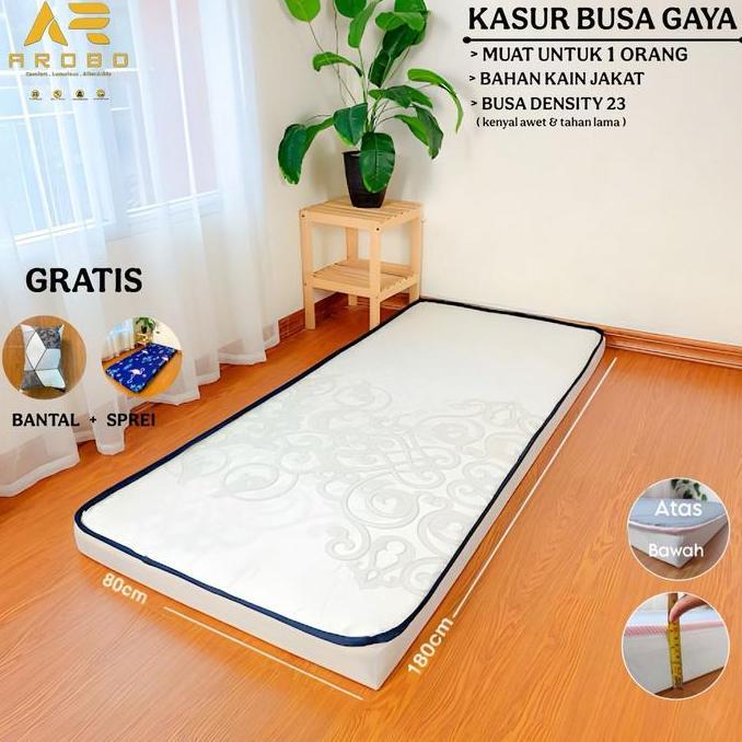 Terlaris Arobo Kasur Busa Gaya 80 X 180 X 10 Cm Plus Sprei & Bantal Kasur Busa Tebal Bahan Adem Furn