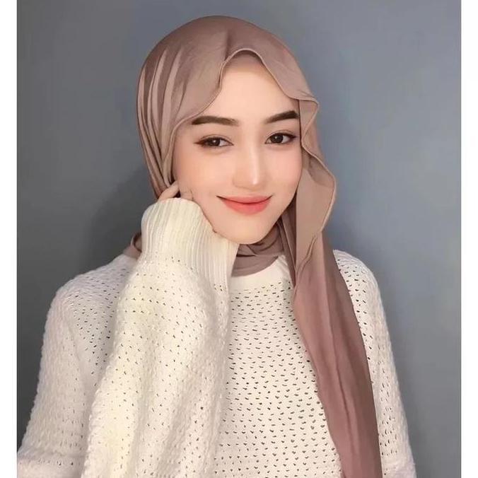 Pashmina Kaos Spandex Jersey Oman Turkey Shawl Simpel