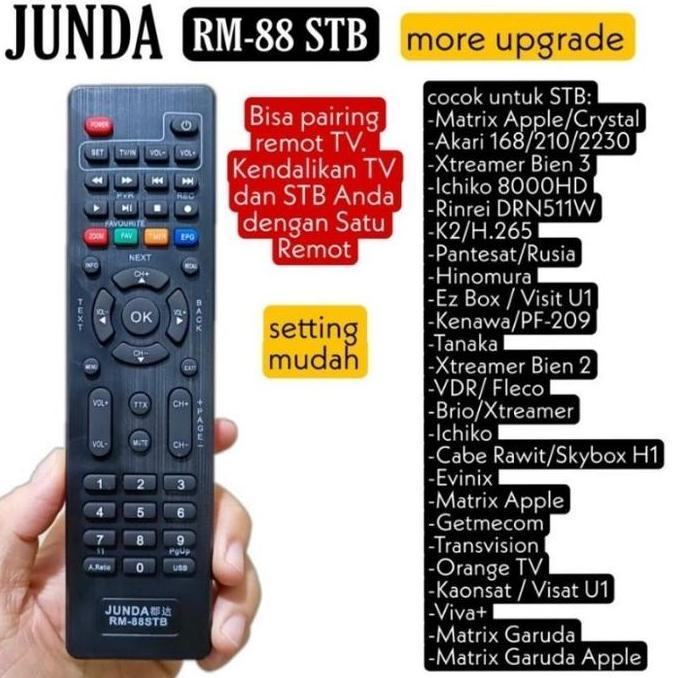 REMOTE UNIVERSAL SET TOP BOX DVB-T2 STB JUNDA RM-88 NEW PAIRING TV