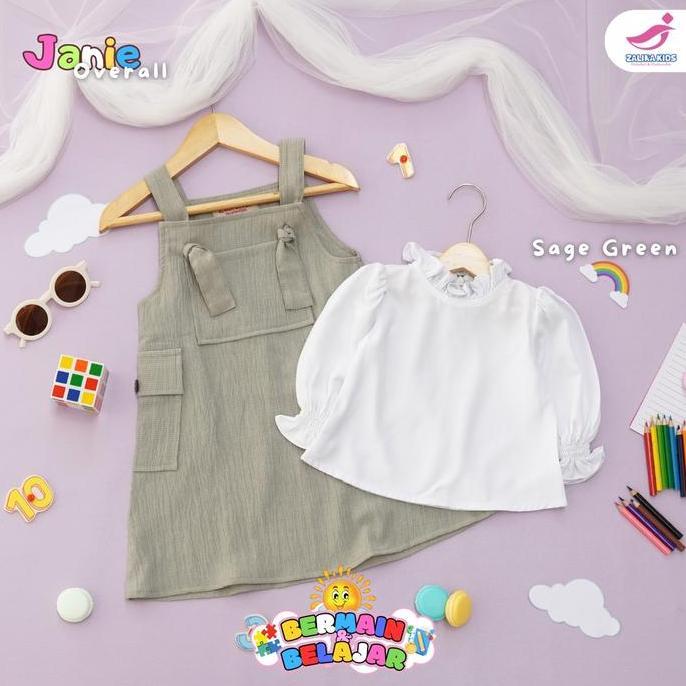 Jennie Overall Dress anak Perempuan terbaru usia 6 bulan sampai 6 tahun Original Zalira Kids / Baju 